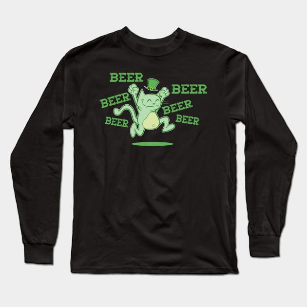 BEER CAT ST. PATS Long Sleeve T-Shirt by CoySoup